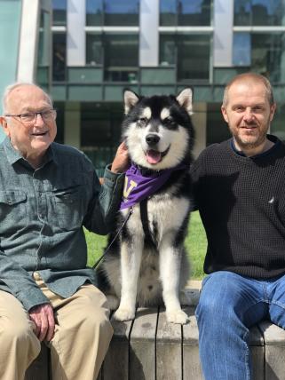 Bob and Bernard with Dubs II during the AMATH 50th Conference