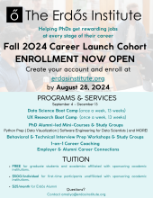 Erdős Institute Fall 2024 Enrollment Flyer