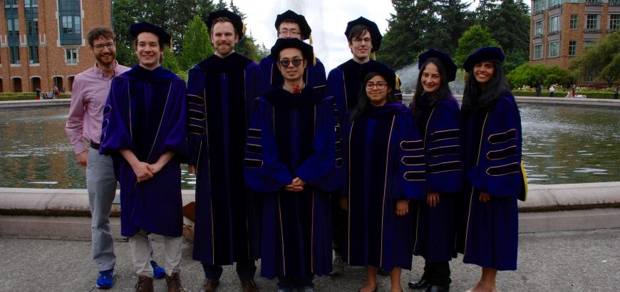 The Graduates of 2018 in front of Drumheller Fountain